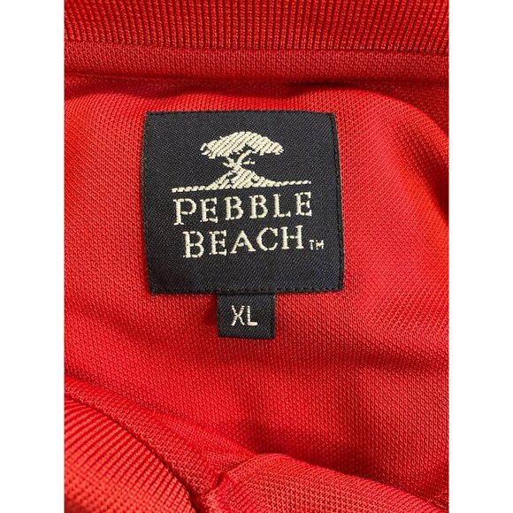 Pebble Beach Mens SIze XL Red Short Sleeve Dri Fit Polo Shirt - Picture 6 of 8